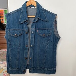 Vintage Levi's Blue Denim Sleeveless Trucker Vest